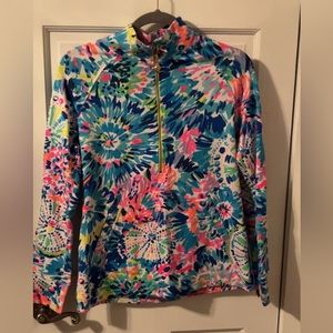 Lilly Pulitzer UPF 50+ Skipper Popover in “Dive In” Print. Size Medium.